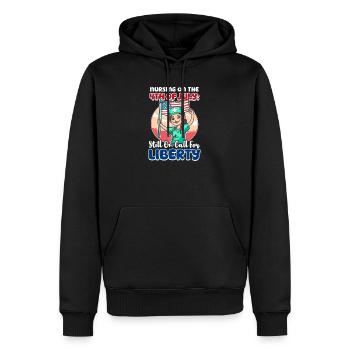 Patriotische Krankenschwester am 4. Juli - Männer Premium Bio Hoodie - Schwarz - Vorne - Nico (187cm)