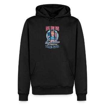 Patriotische Krankenschwestern: Heilung der Nation - Männer Premium Bio Hoodie - Schwarz - Vorne - Nico (187cm)