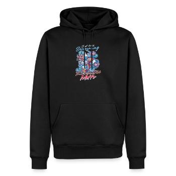 Les poissons koï continuent de nager, c’est la devise des koïs - Sweat à capuche Premium bio Homme - noir - Devant - Nico (187cm)