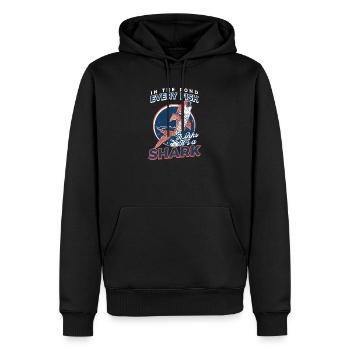 Koi-Fisch Im Teich denkt jeder Fisch, es ist ein Sha - Männer Premium Bio Hoodie - Schwarz - Vorne - Nico (187cm)
