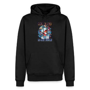 Koi Fish Mein Teich ist mein Zuhause - Männer Premium Bio Hoodie - Schwarz - Vorne - Nico (187cm)