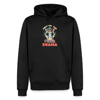 Alpaka-Lama: Sie können Drama verhindern - Männer Premium Bio Hoodie - Schwarz - Vorne - Nico (187cm)