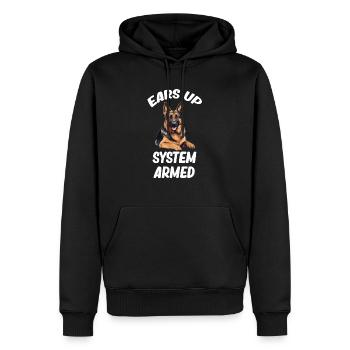 Ohren Nach Oben System Bewaffneter Polizei - Männer Premium Bio Hoodie - Schwarz - Vorne - Nico (187cm)