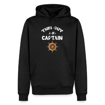 Ce type est le capitaine de croisière - Sweat à capuche Premium bio Homme - noir - Devant - Nico (187cm)