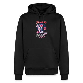 57. Geburtstag Fabelhaft mit 57 - Männer Premium Bio Hoodie - Schwarz - Vorne - Nico (187cm)