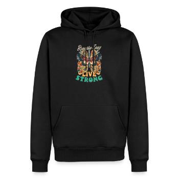Lungentransplantation Einfach, stark leben - Männer Premium Bio Hoodie - Schwarz - Vorne - Nico (187cm)