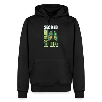 Lungentransplantation: Zweite Chance auf Leben - Männer Premium Bio Hoodie - Schwarz - Vorne - Nico (187cm)