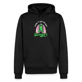 Lungentransplantation Lungentransplantation Überlebender - Männer Premium Bio Hoodie - Schwarz - Vorne - Nico (187cm)