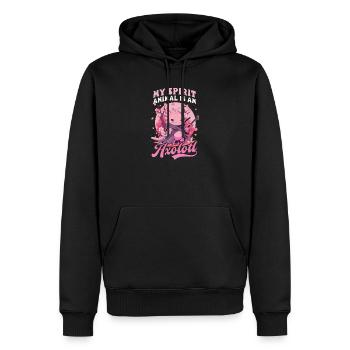Axolotl Mon animal est axolotl - Sweat à capuche Premium bio Homme - noir - Devant - Nico (187cm)