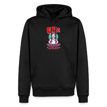 Infirmière urgente : Héros de tous les jours - Sweat à capuche Premium bio Homme - noir - Devant - Nico (187cm)