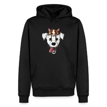 Hund Katze Gesicht - Männer Premium Bio Hoodie - Schwarz - Vorne - Nico (187cm)