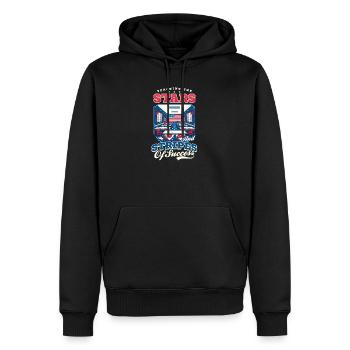 Patriotischer Lehrer, der Stars Stripes Success unterrichtet - Männer Premium Bio Hoodie - Schwarz - Vorne - Nico (187cm)
