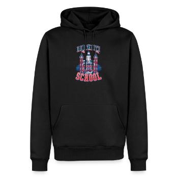 Enseignant patriotique rouge, blanc et école - Sweat à capuche Premium bio Homme - noir - Devant - Nico (187cm)