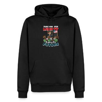 Un enseignant patriotique enseignant la liberté façonne l’avenir - Sweat à capuche Premium bio Homme - noir - Devant - Nico (187cm)