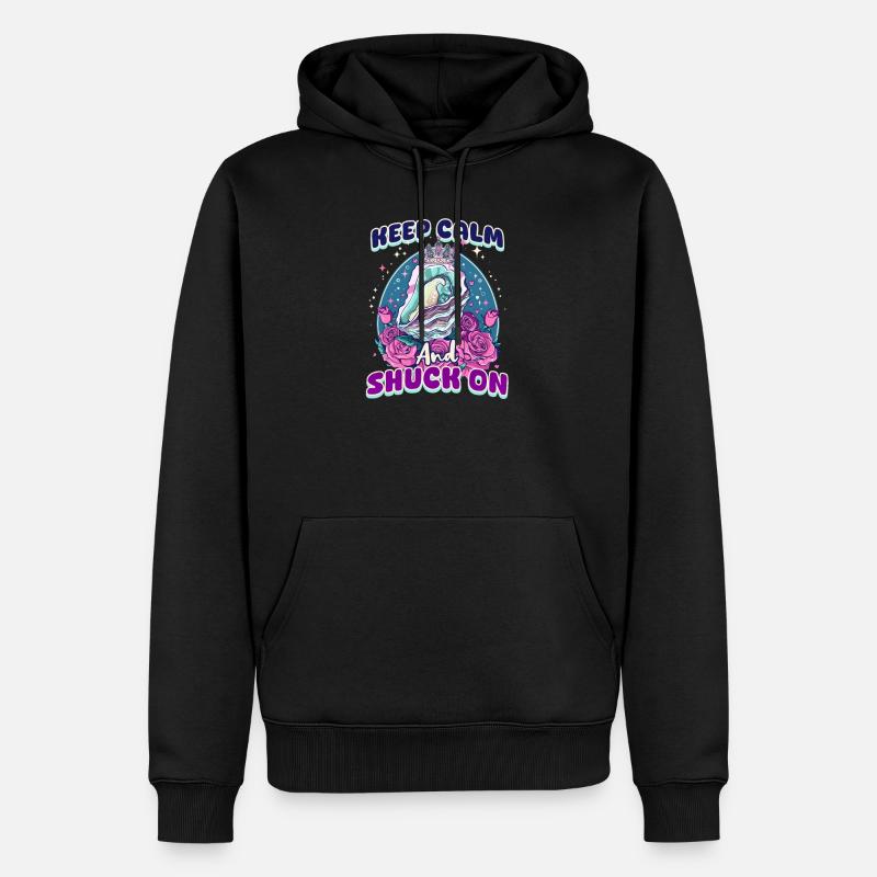 Huîtres Restez calme et écaillez - Sweat à capuche Premium bio Homme - noir