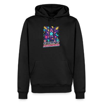 43e anniversaire 43 ans de génialité - Sweat à capuche Premium bio Homme - noir - Devant - Nico (187cm)