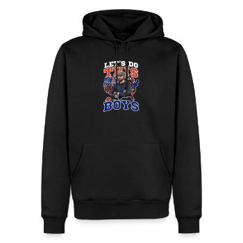 4. Juli Fußballtrainer Mach das Jungs - Männer Premium Bio Hoodie - Schwarz - Vorne - Nico (187cm)