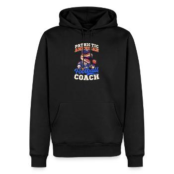 4 juillet Entraîneur de football Entraîneur patriotique - Sweat à capuche Premium bio Homme - noir - Devant - Nico (187cm)