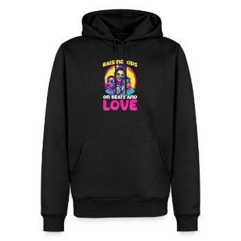 EDM Rave Mutter Zieht Kinder Mit Beats Und Liebe - Männer Premium Bio Hoodie - Schwarz - Vorne - Nico (187cm)