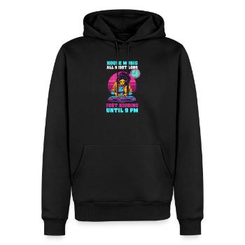 EDM Rave Mom House Music jusqu’à 21 h - Sweat à capuche Premium bio Homme - noir - Devant - Nico (187cm)