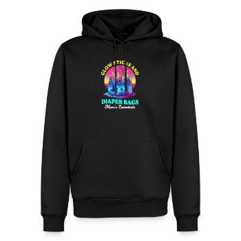 EDM Rave Maman Sticks & Sacs à Couches - Sweat à capuche Premium bio Homme - noir - Devant - Nico (187cm)