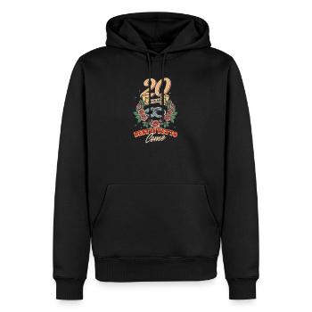 20 ans 20 ans : le meilleur reste à venir - Sweat à capuche Premium bio Homme - noir - Devant - Nico (187cm)