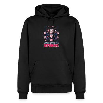 20 Jahre Jubiläum Zwei Jahrzehnte stark - Männer Premium Bio Hoodie - Schwarz - Vorne - Nico (187cm)