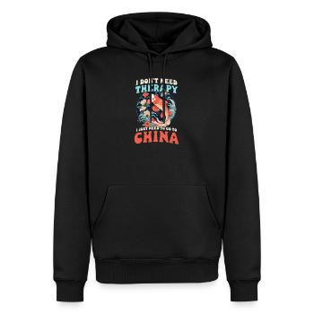 Chinois Pas de thérapie, allez simplement en Chine - Sweat à capuche Premium bio Homme - noir - Devant - Nico (187cm)