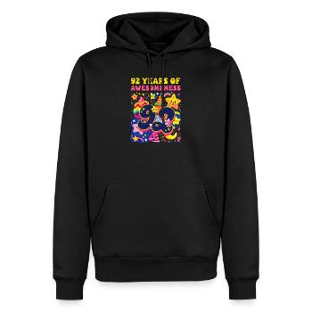 92. Geburtstag 92 Jahre Großartigkeit - Männer Premium Bio Hoodie - Schwarz - Vorne - Nico (187cm)