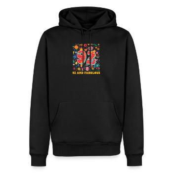 92. Geburtstag 92 und fabelhaft - Männer Premium Bio Hoodie - Schwarz - Vorne - Nico (187cm)