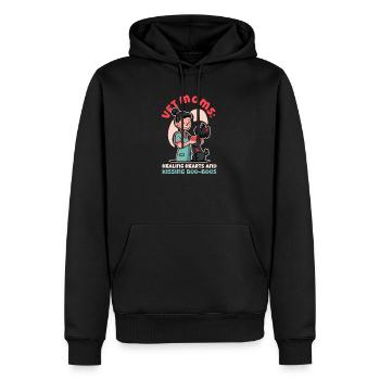 Tierarztmutter heilt Herzen und küsst Buh-Buhs - Männer Premium Bio Hoodie - Schwarz - Vorne - Nico (187cm)
