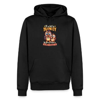 Annonce de grossesse Little Turkey Be Brother - Sweat à capuche Premium bio Homme - noir - Devant - Nico (187cm)