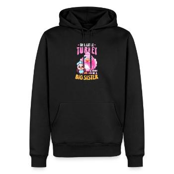 Annonce de grossesse Little Turkey Be Sister - Sweat à capuche Premium bio Homme - noir - Devant - Nico (187cm)
