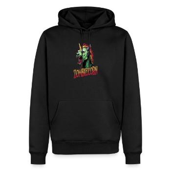 Licorne d’Halloween Zombiecorn - Sweat à capuche Premium bio Homme - noir - Devant - Nico (187cm)
