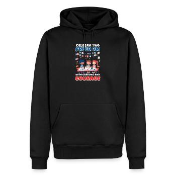 Kindergärtnerin feiert die Freiheit - Männer Premium Bio Hoodie - Schwarz - Vorne - Nico (187cm)