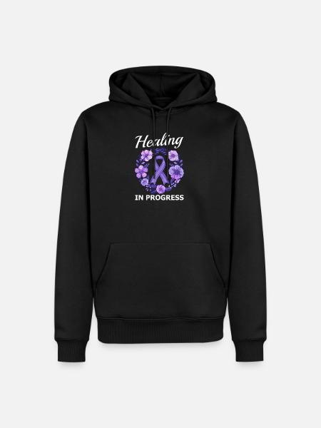 Heilung häuslicher Gewalt im Gange - Männer Premium Bio Hoodie - Schwarz