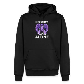Violence domestique : personne ne se bat seul - Sweat à capuche Premium bio Homme - noir - Devant - Nico (187cm)
