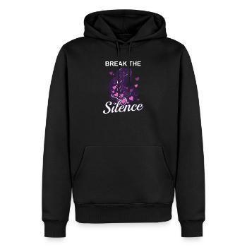 La violence conjugale brise le silence - Sweat à capuche Premium bio Homme - noir - Devant - Nico (187cm)