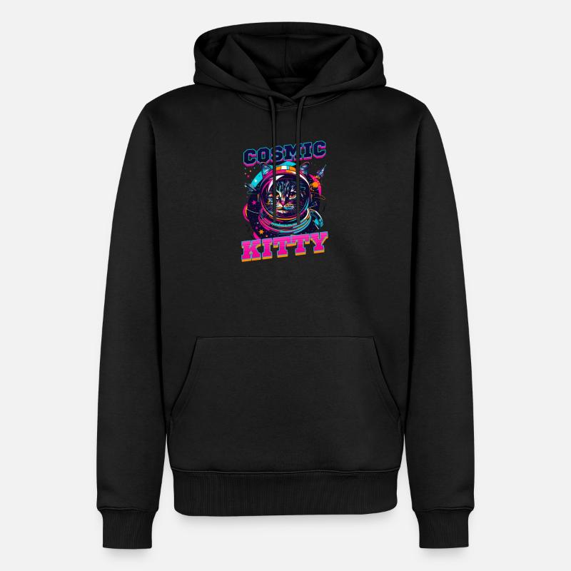 Chat astronaute Cosmic Kitty - Sweat à capuche Premium bio Homme - noir