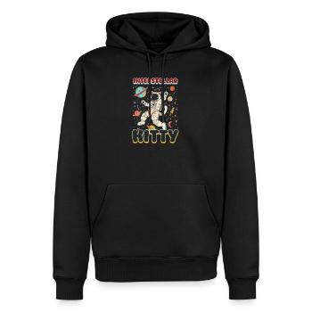 Katze Astronaut Interstellar Kitty - Männer Premium Bio Hoodie - Schwarz - Vorne - Nico (187cm)