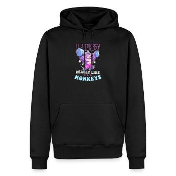Affenliebhaber einfach wie Affen - Männer Premium Bio Hoodie - Schwarz - Vorne - Nico (187cm)