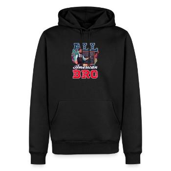 4. Juli Mathelehrer All American Bro - Männer Premium Bio Hoodie - Schwarz - Vorne - Nico (187cm)
