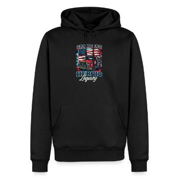 Feuerwehrmann Opa Heldenhaftes Vermächtnis - Männer Premium Bio Hoodie - Schwarz - Vorne - Nico (187cm)