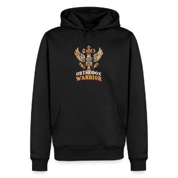Guerrier orthodoxe orthodoxe - Sweat à capuche Premium bio Homme - noir - Devant - Nico (187cm)