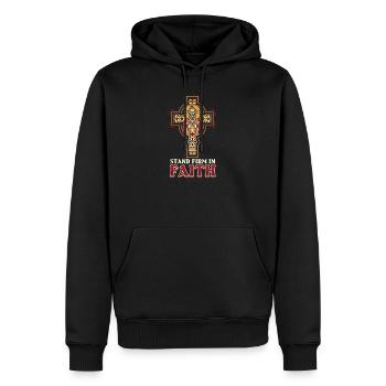 Orthodoxe stehen fest im Glauben - Männer Premium Bio Hoodie - Schwarz - Vorne - Nico (187cm)