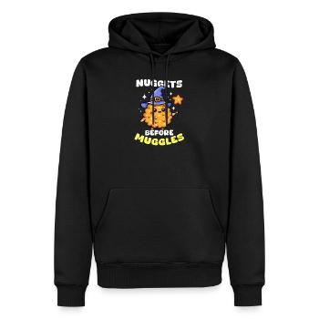Chicken Nugget Nuggets vor Muggeln - Männer Premium Bio Hoodie - Schwarz - Vorne - Nico (187cm)