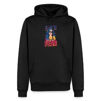 MS-Bewusstsein: Glaube statt Angst - Männer Premium Bio Hoodie - Schwarz - Vorne - Nico (187cm)