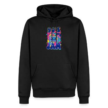 90er R&B 90er Jahre Jam - Männer Premium Bio Hoodie - Schwarz - Vorne - Nico (187cm)