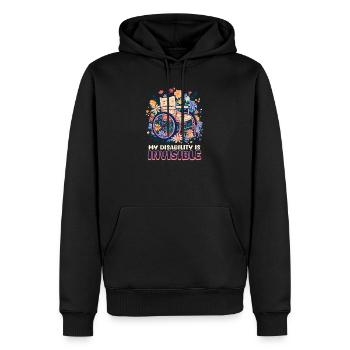 Unsichtbare Behinderung Meine Behinderung ist unsichtbar - Männer Premium Bio Hoodie - Schwarz - Vorne - Nico (187cm)