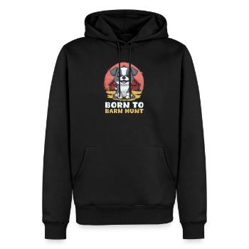 Barn Hunt Born To Barn Hunt - Men’s Premium Organic Hoodie - black - Front - Nico (187cm)